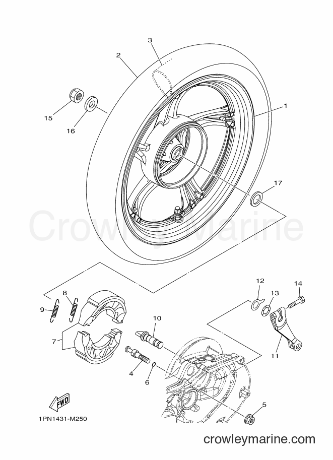 2014 Scooter AL125FC - AL125FC (1SK2) [010] - REAR WHEEL