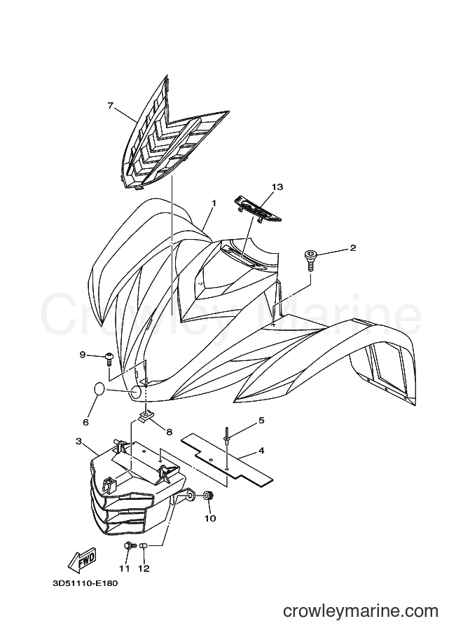 2007 ATV YFM350AS - YFM350AS (3D55) [010] - FRONT FENDER