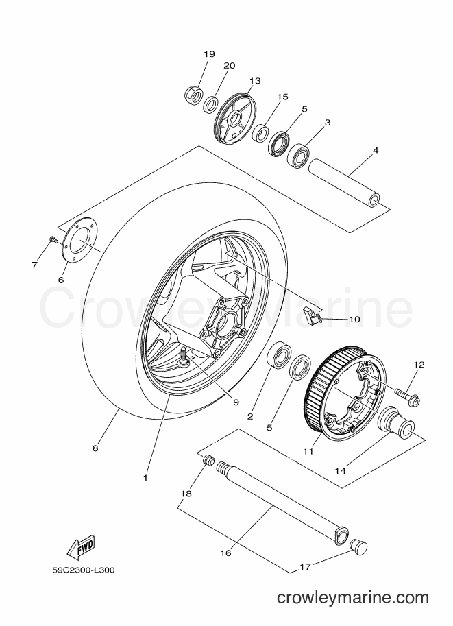 2012 Scooter XP500A - XP500A (59C2) [010] - REAR WHEEL