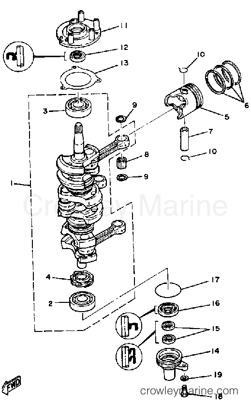 Yamaha Motors 50ETLN - CRANK PISTON