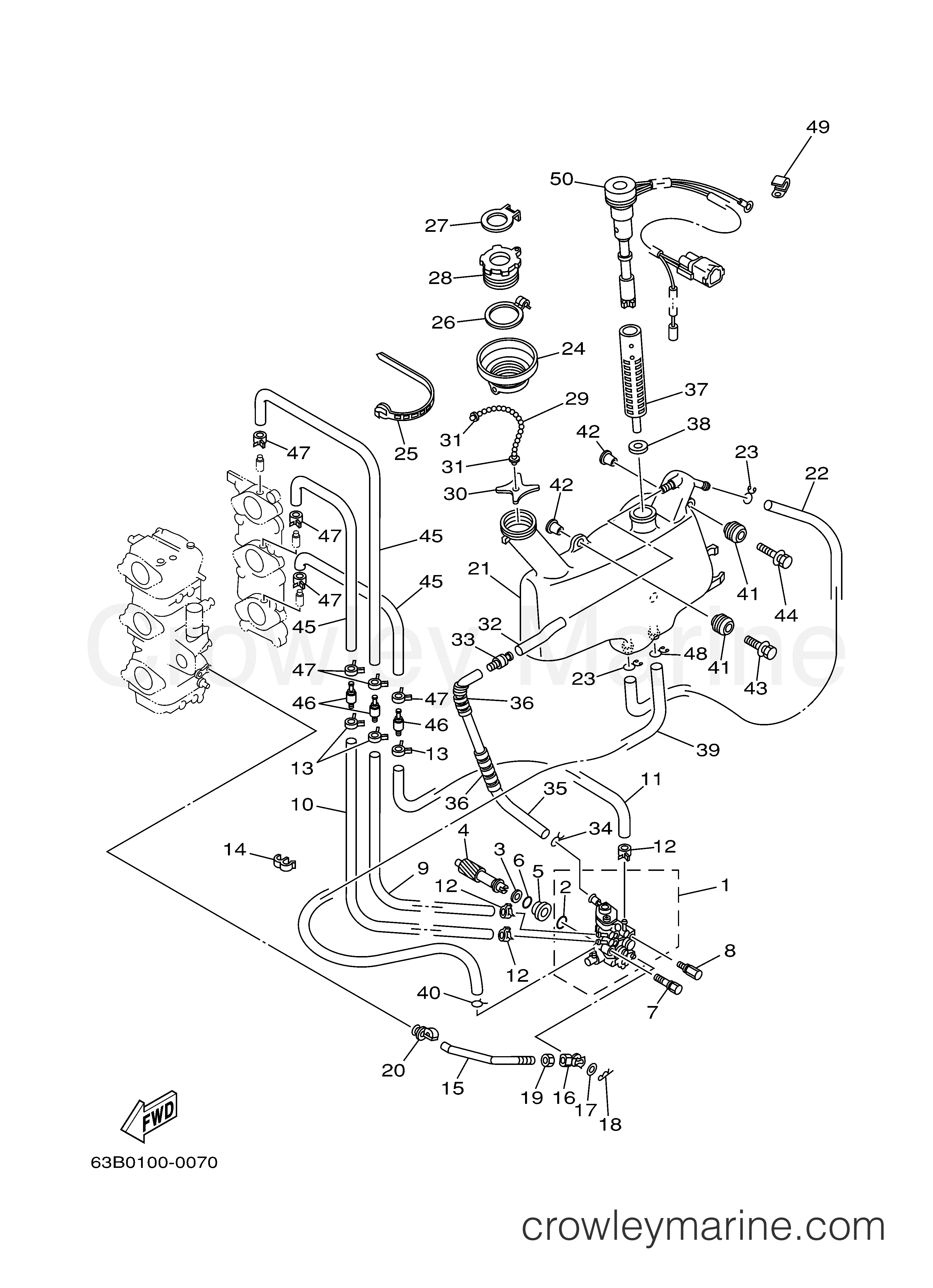 Yamaha Motors 50TLRD - OIL PUMP