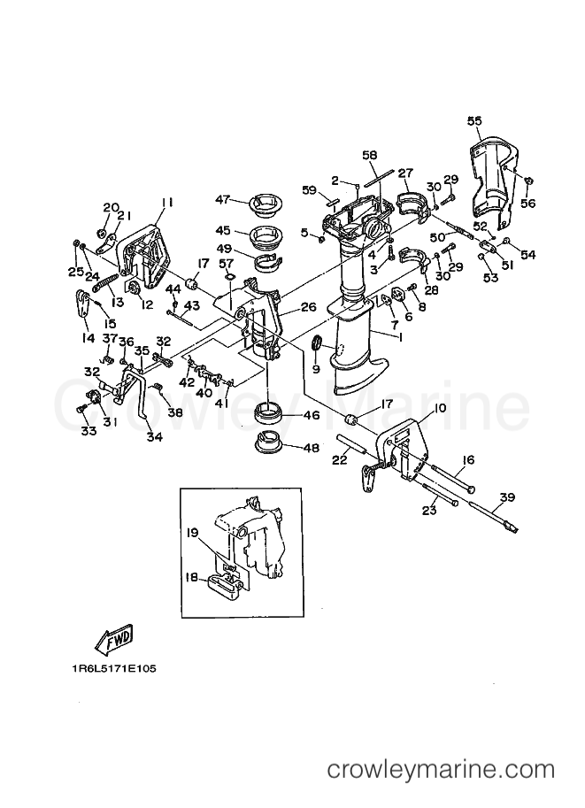 Yamaha Motors 3A (6L5) [030] - UPPER CASING & BRACKET