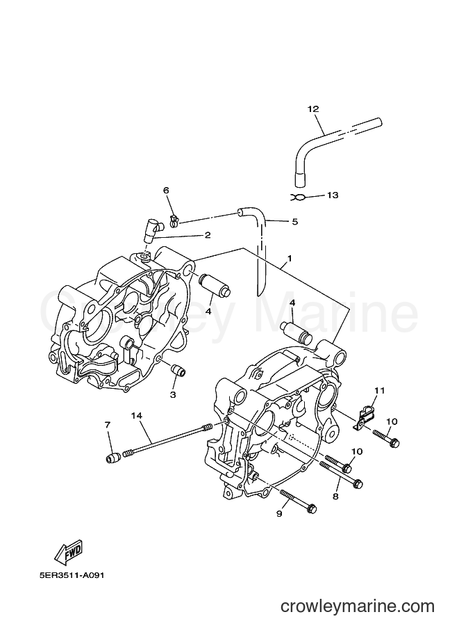 2002 Scooter T105SE - T105SE (5ER3) [010] - CRANKCASE