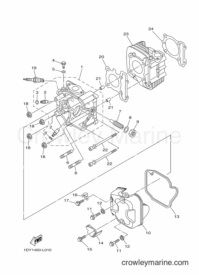 2012 Scooter T115FSEC - T115FSEC (1DY2) [010] - CYLINDER HEAD