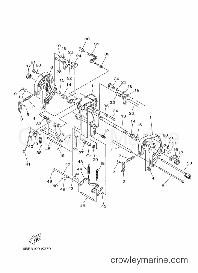 Yamaha Motors F25LMHA-2012 (6BP4) [100] - BRACKET 2