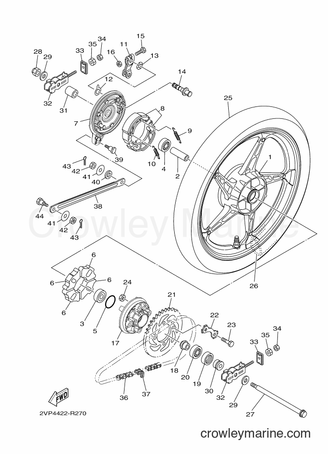 2016 Scooter T115FS-5 - T115FS-5 (2VP4) [010] - REAR WHEEL
