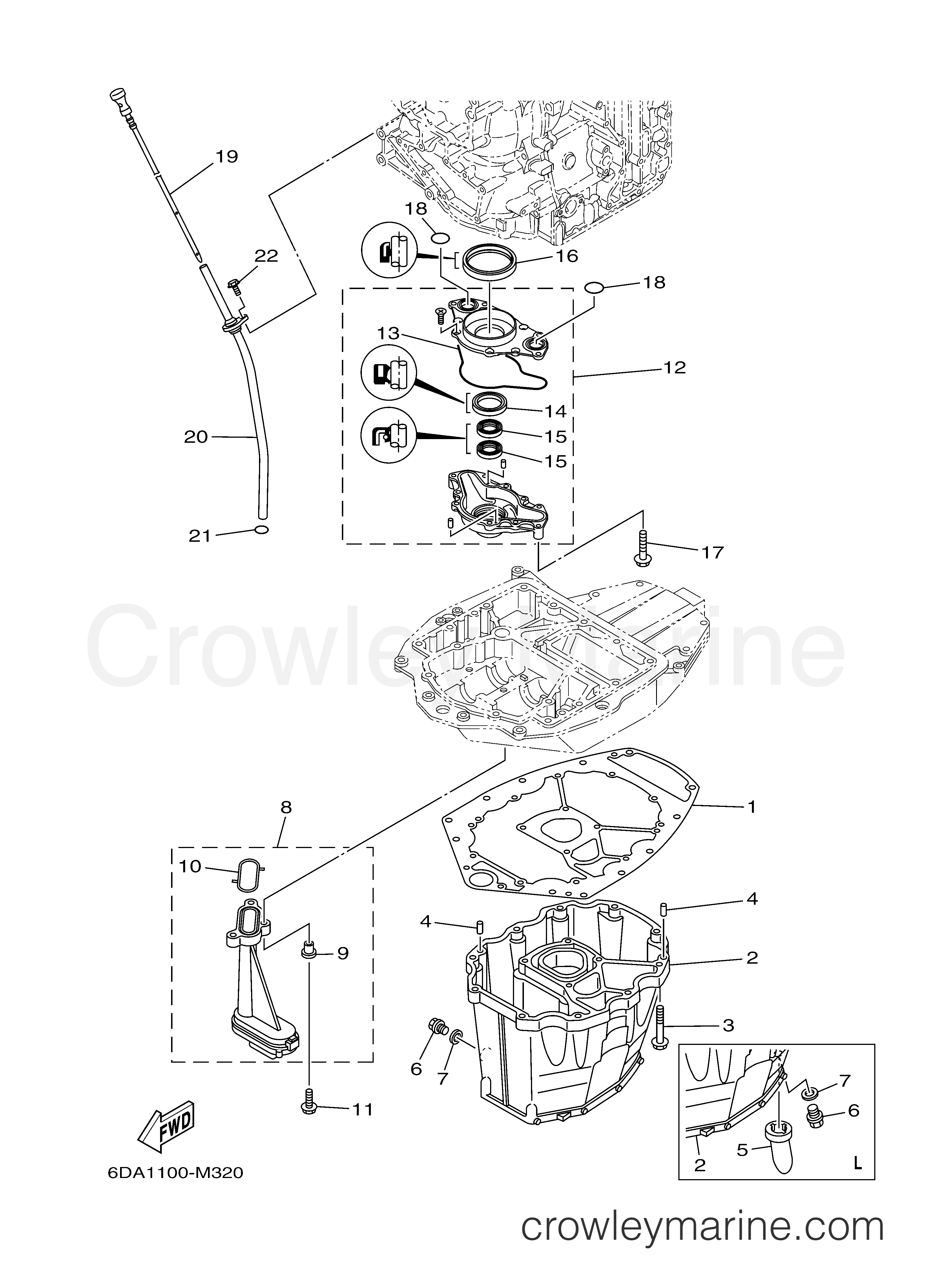 Yamaha Motors F175LA - OIL PAN