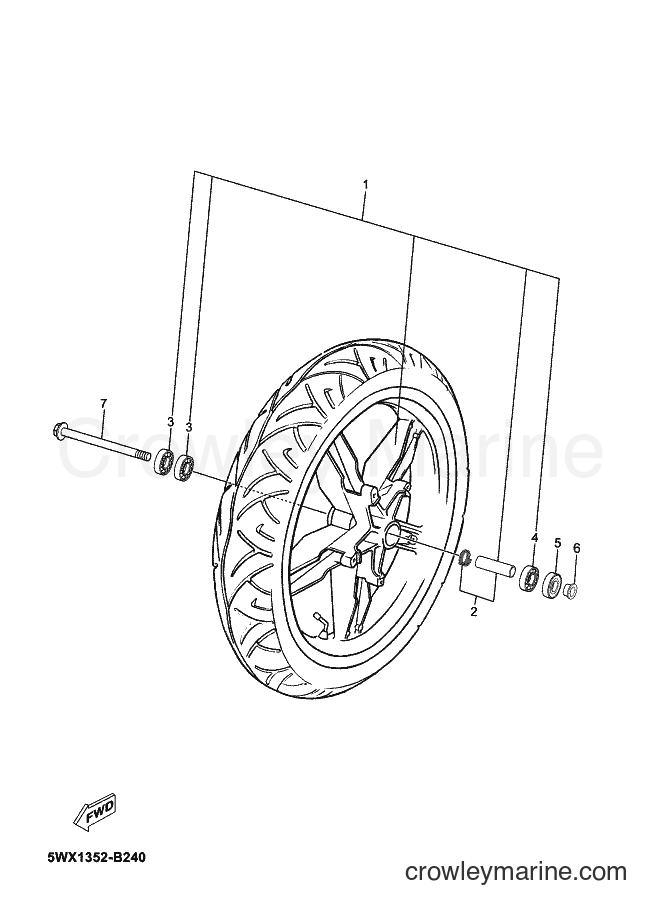 2004 Scooter TZR50 - TZR50 (5WX6) [040] - FRONT WHEEL