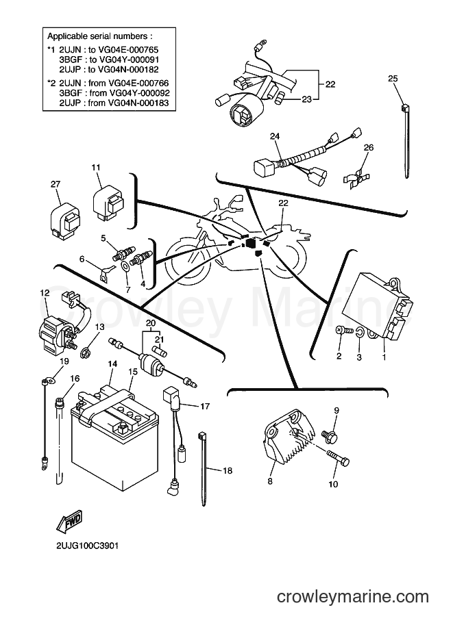 Yamaha Motors XV250 (2UJP) [010] - ELECTRICAL 1