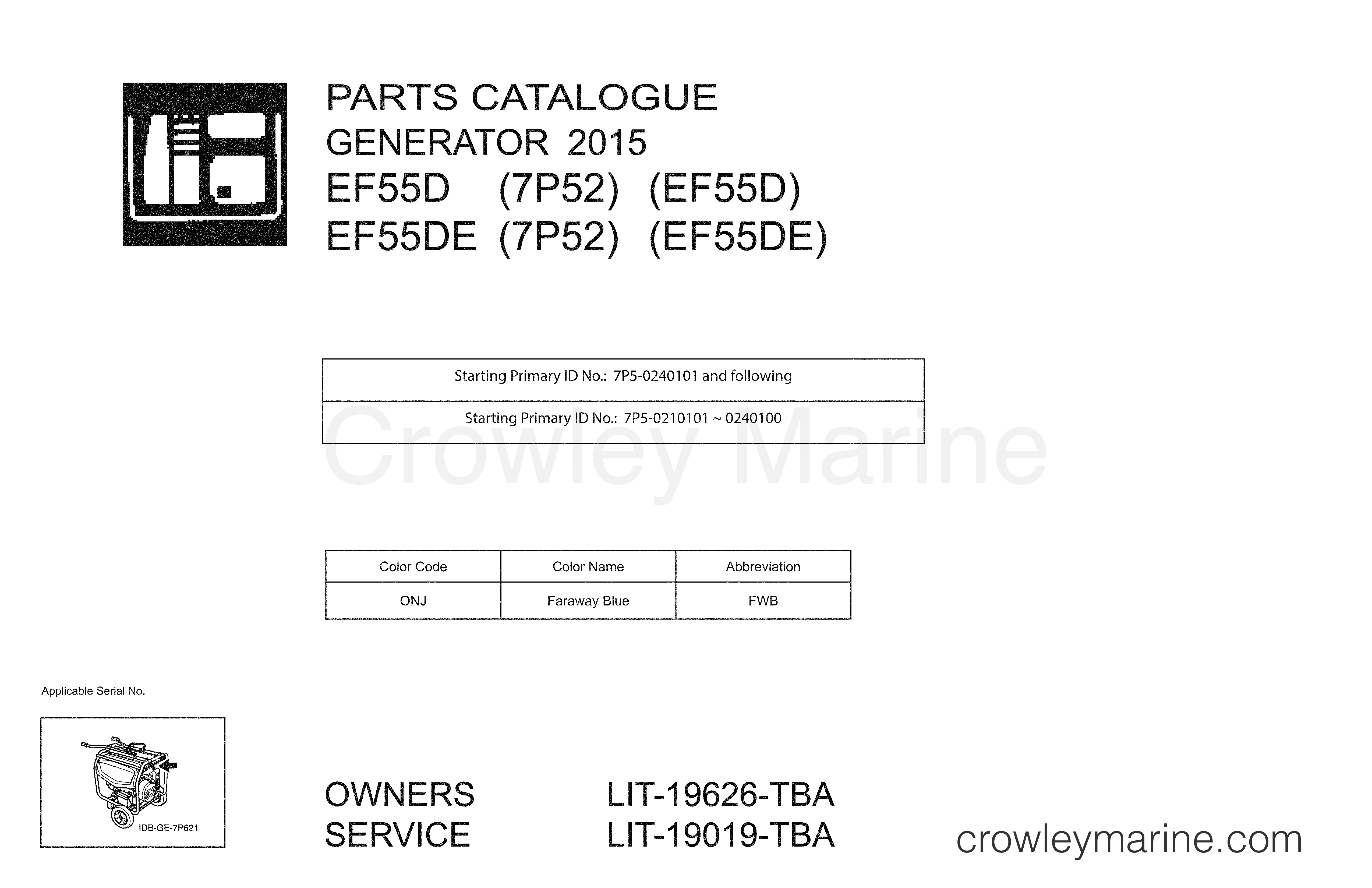 2014 Generator 55 - EF55D - 1 TITLE PAGE