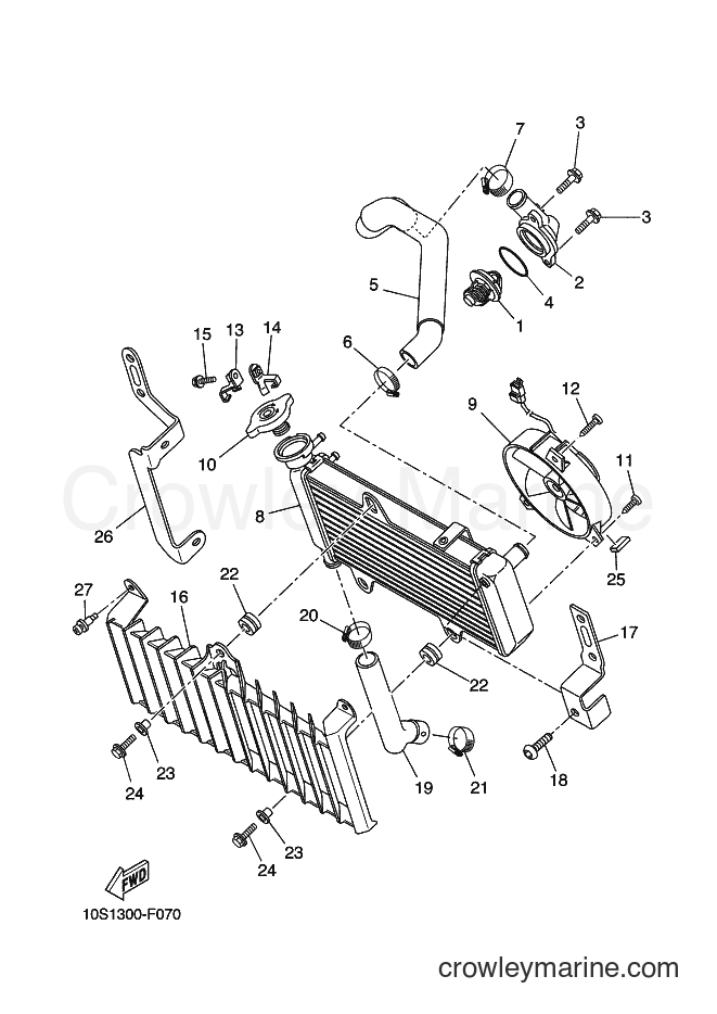 2010 Dirt Bike XT660X - XT660X (10S7) [010] - RADIATOR & HOSE