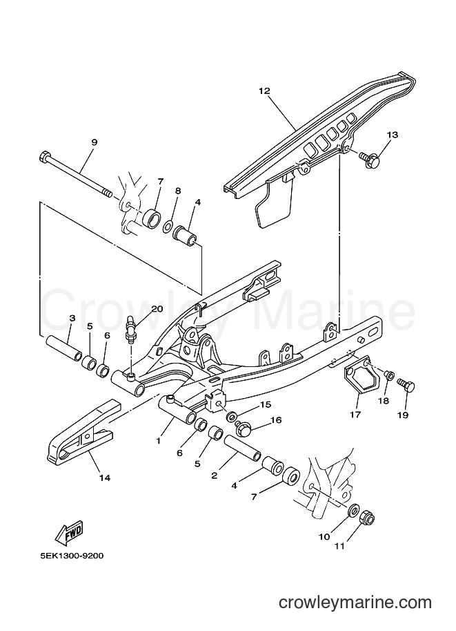 2000 Dirt Bike TW125 - TW125 (5EK3) [070] - REAR ARM
