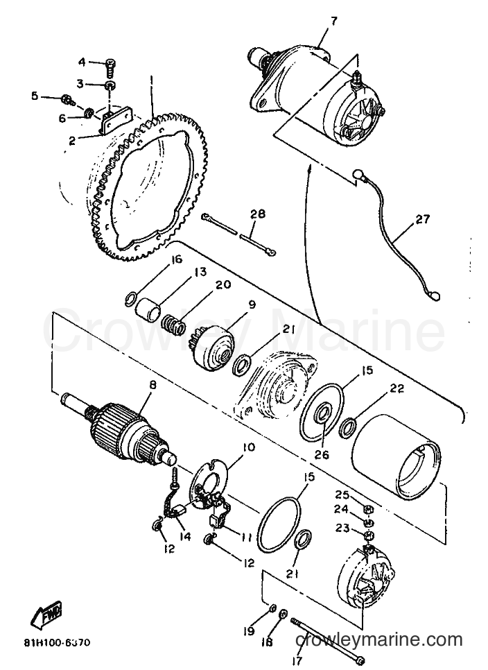 1989 Snowmobile PZ480 - PZ480 (86G1) [010] - STARTING MOTOR
