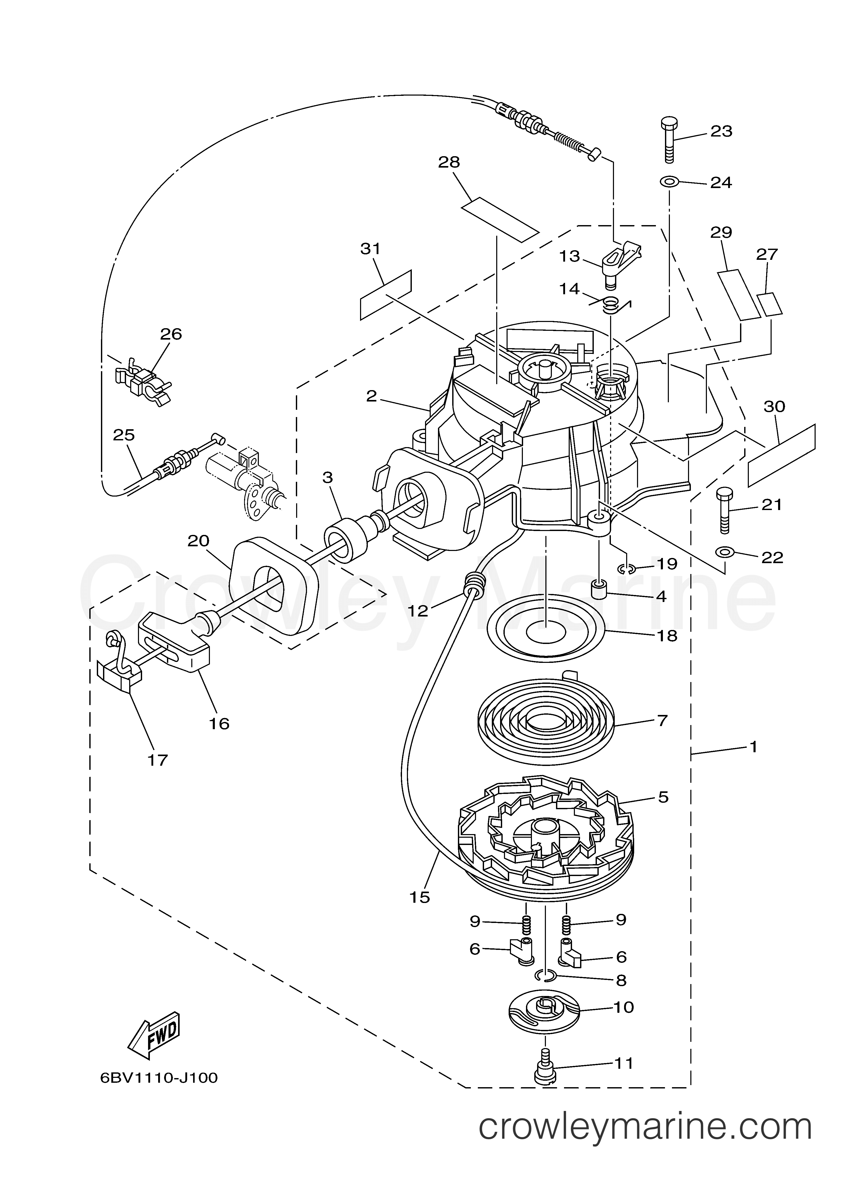 STARTER 2010 Outboard 4hp F4SMHA Crowley Marine