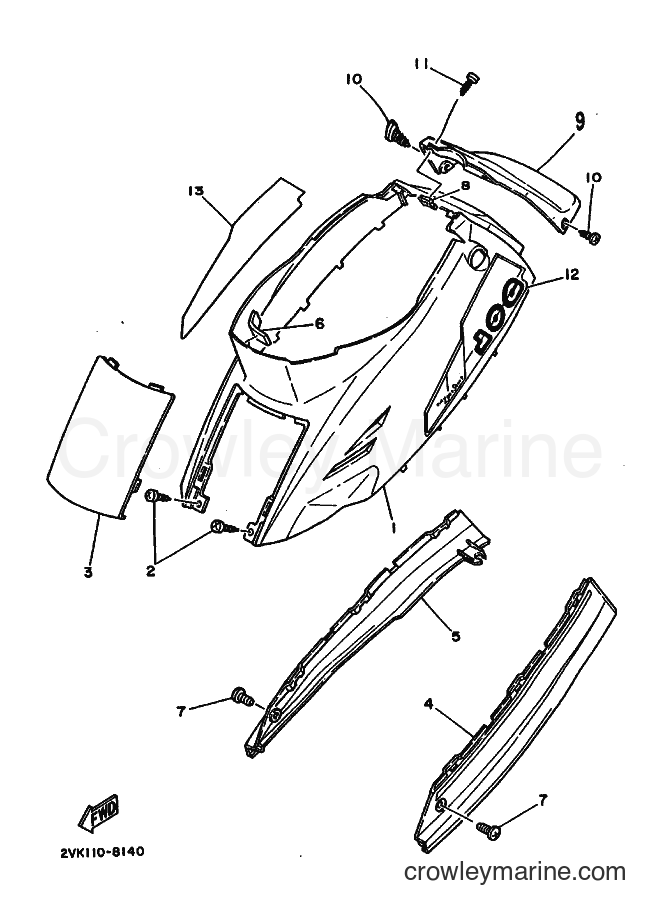 1989 Scooter CG50E - CG50E (2YT2) [010] - SIDE COVER