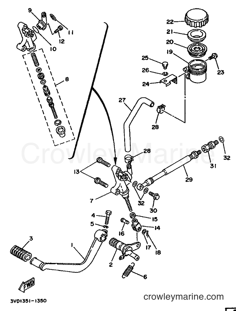Yamaha Motors TDM850 (4CM2) [999] - REAR MASTER CYLINDER