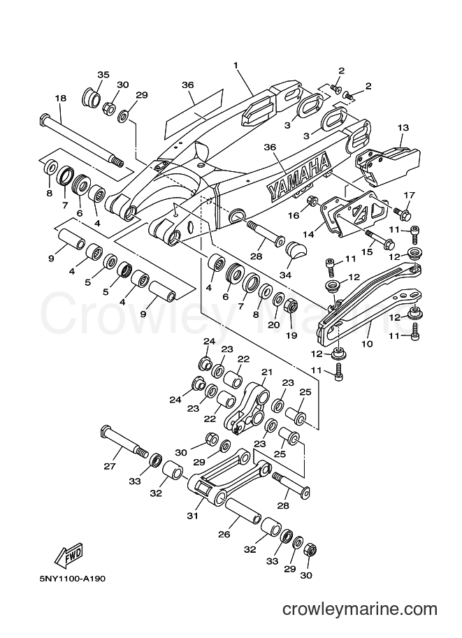 2003 Dirt Bike YZ125 - YZ125 (5UN2) [010] - REAR ARM