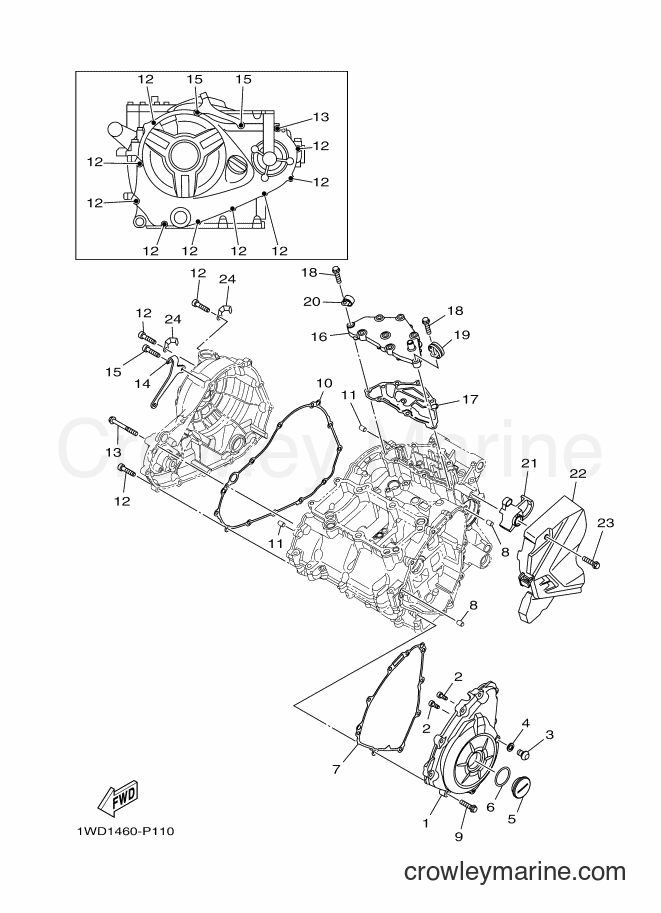 Yamaha Motors MTN250 (B044) [010] - CRANKCASE COVER 1