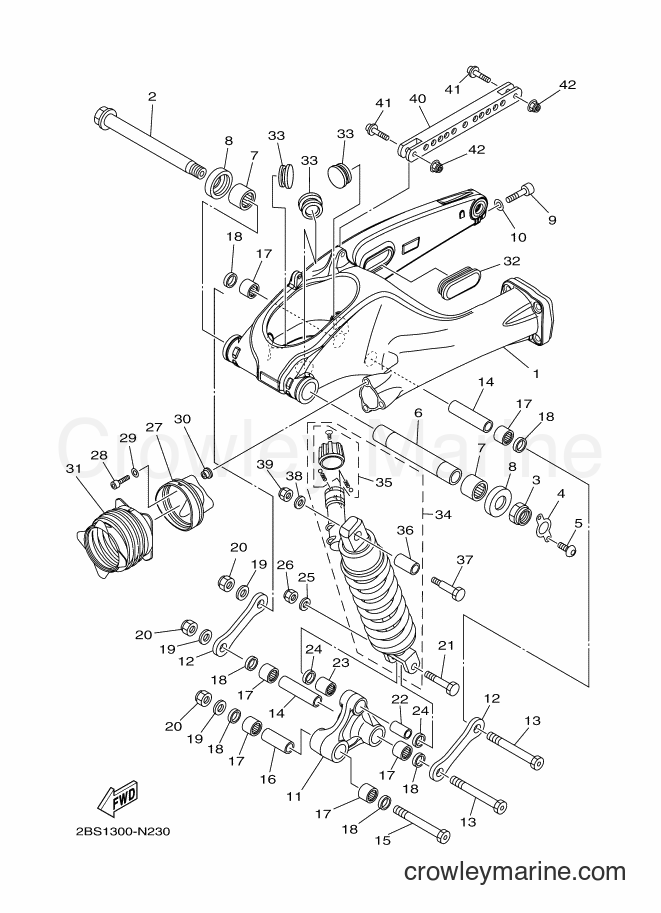 Yamaha Motors XT1200Z (2BS9) [040] - REAR ARM & SUSPENSION