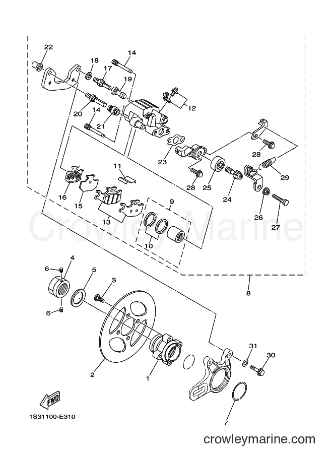 2006 ATV YFM700R - YFM700R (1S36) [010] - REAR BRAKE CALIPER