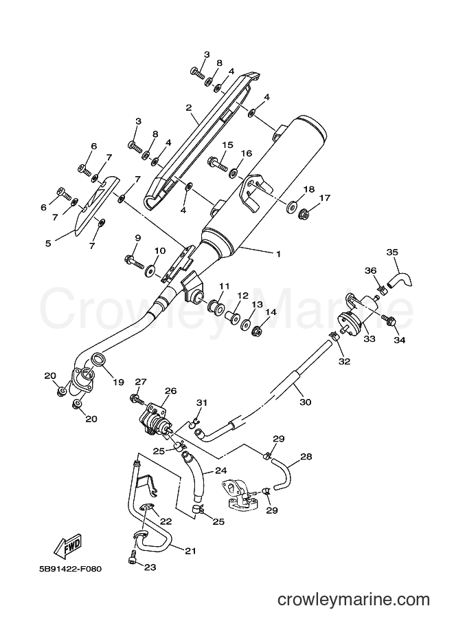 2007 Scooter T110E - T110E (5B91) [010] - EXHAUST
