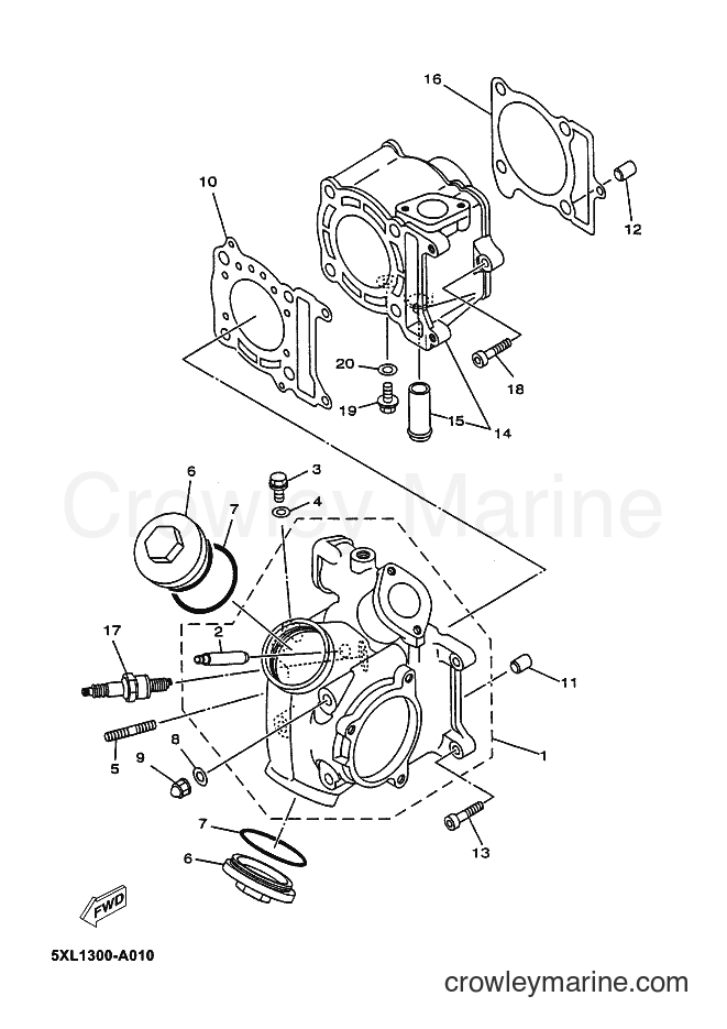 2003 Scooter YP180E - YP180E (5XM1) [030] - CYLINDER HEAD