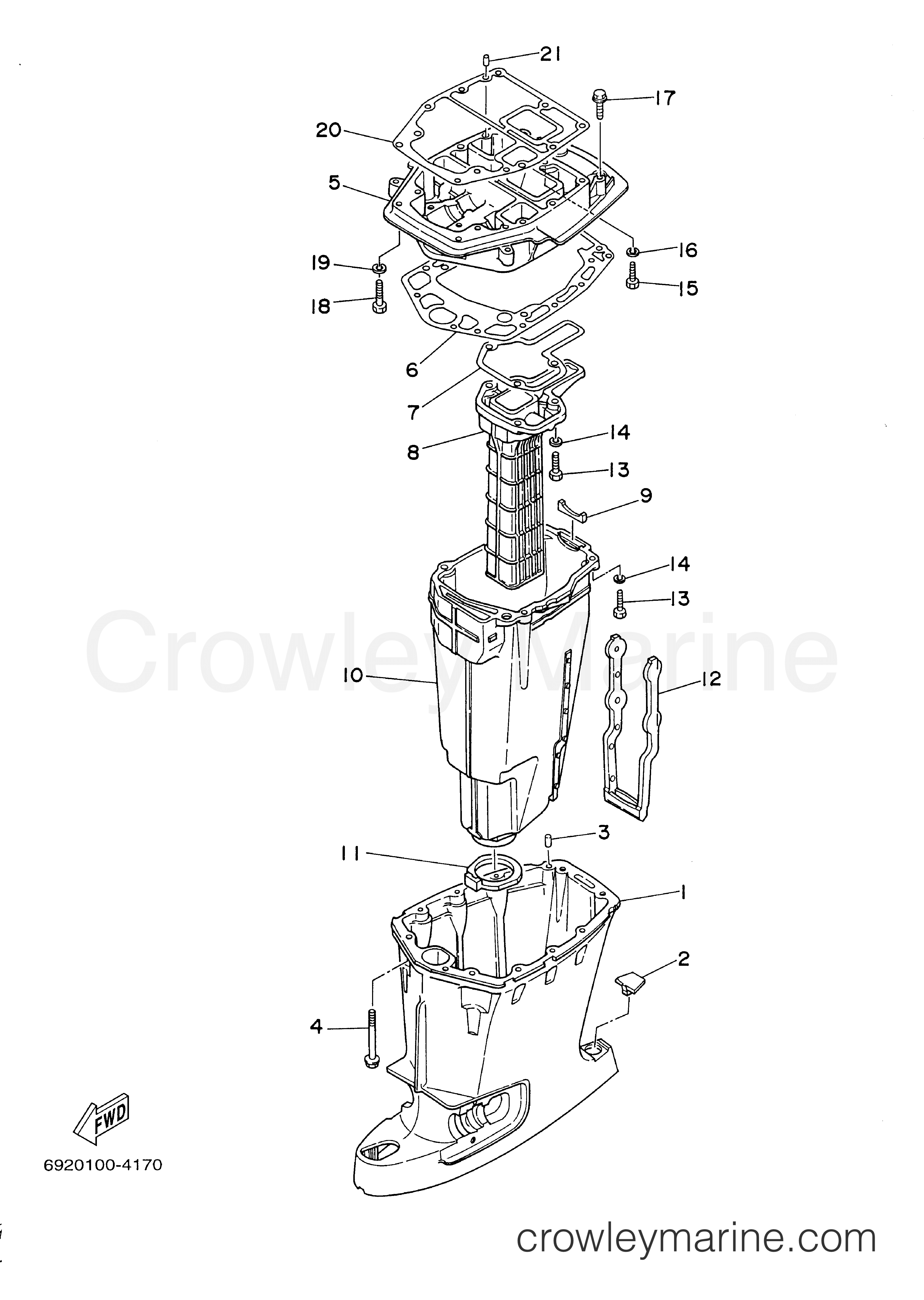 Yamaha Motors E75MLHY - UPPER CASING