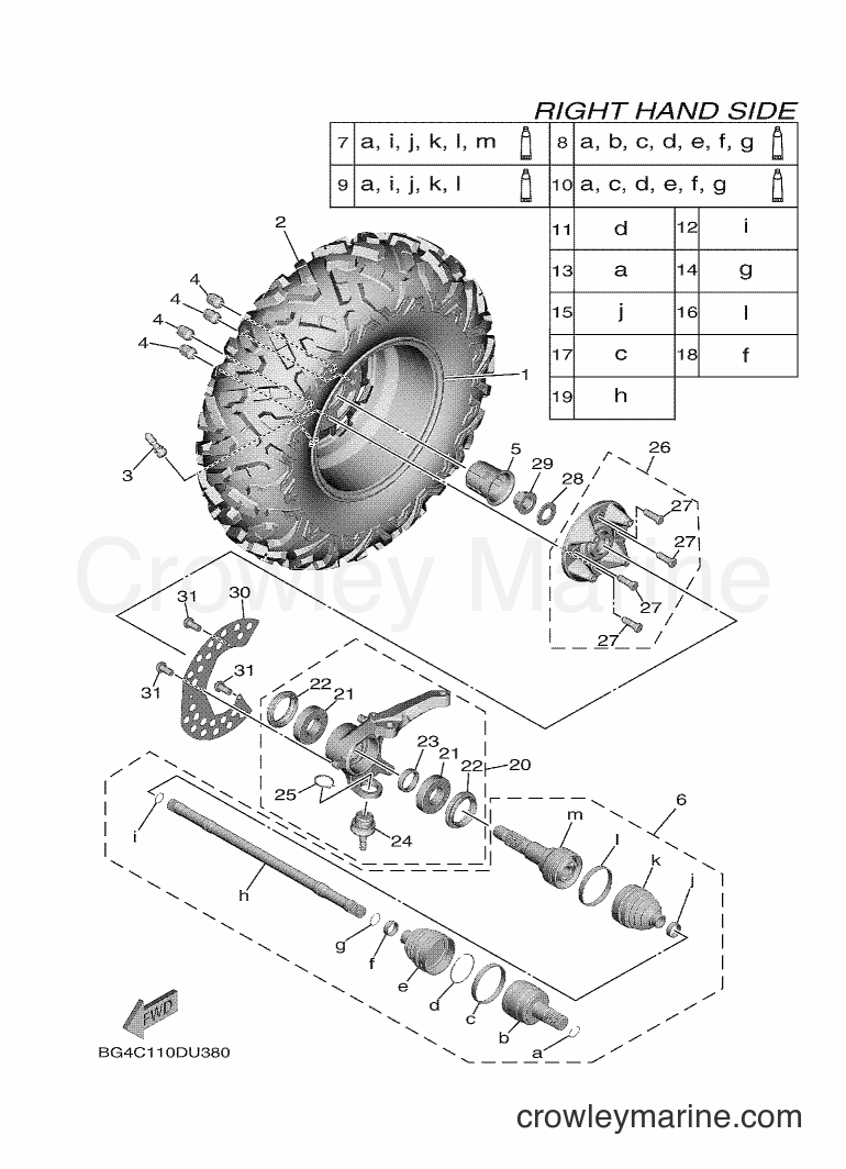 2019 ATV YXF850E - YXF850E (BG4J) [010] - FRONT WHEEL 2