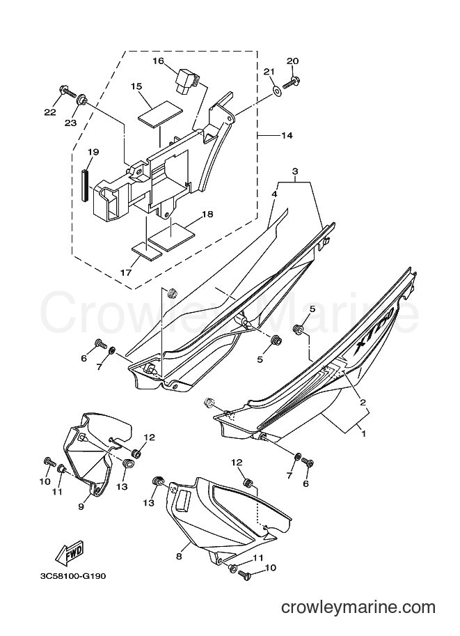 2009 Dirt Bike XT250 - XT250 (3C5F) [010] - SIDE COVER