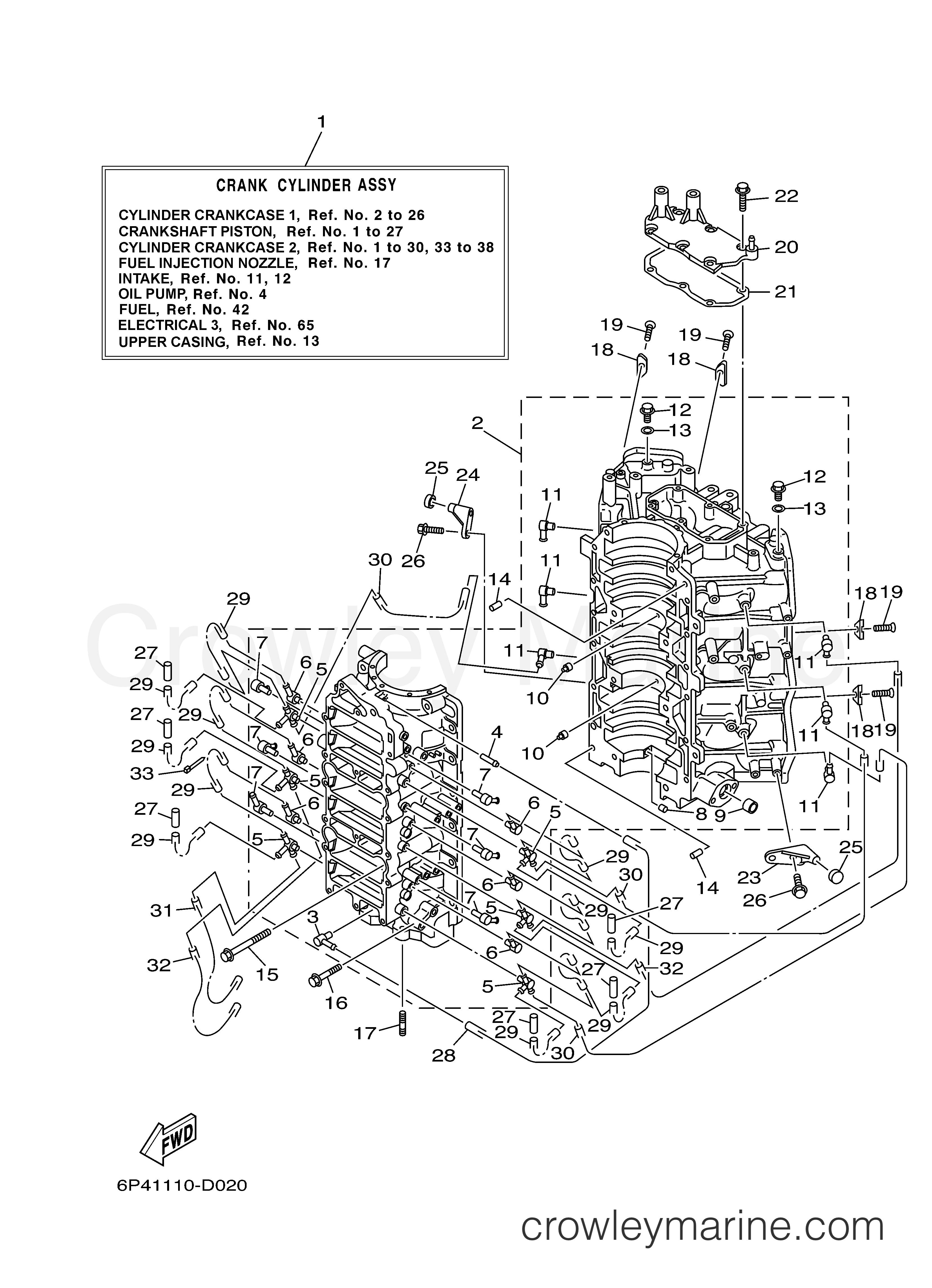 Yamaha Motors Z200TXRD - CYLINDER CRANKCASE 1