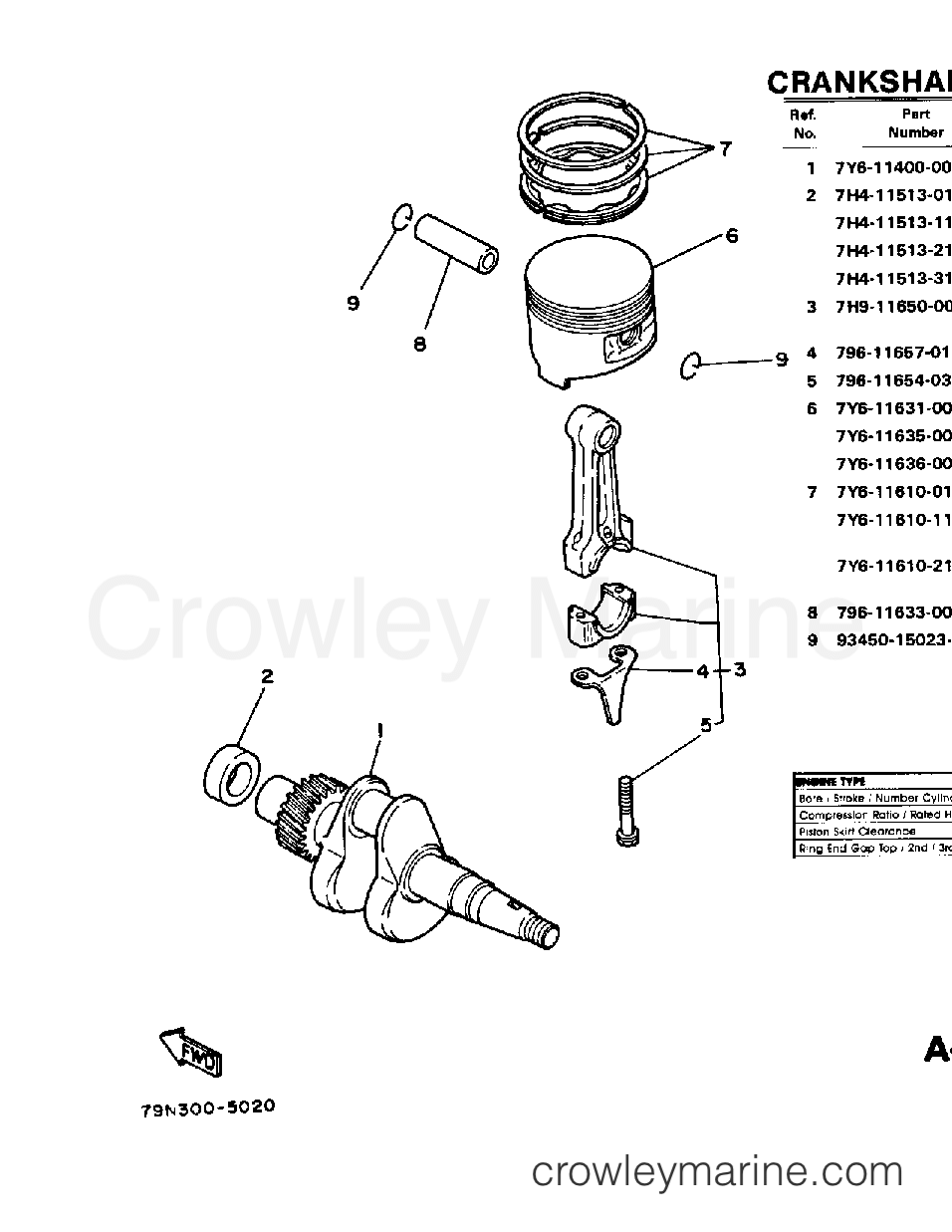 Yamaha Motors YS624W - CRANKSHAFT - PISTON