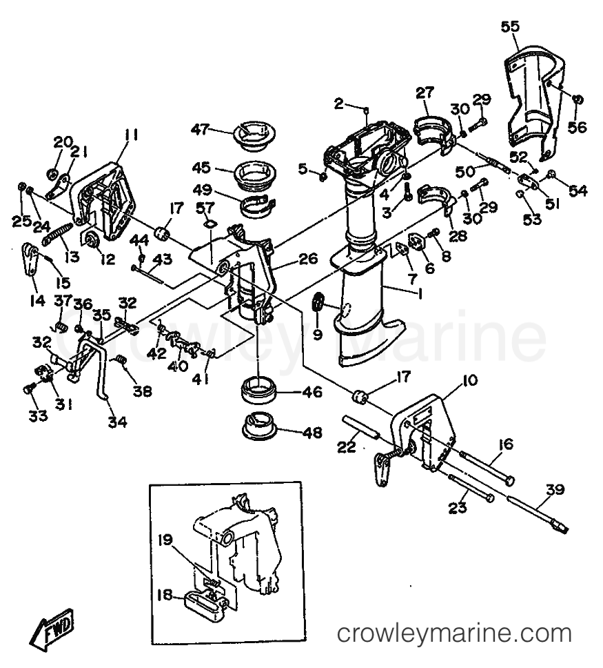 Yamaha Motors 3A (6L5) [999] - UPPER CASING & BRACKET