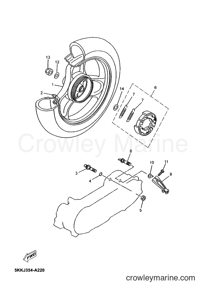 2003 Scooter YN100 - YN100 (5KKK) [010] - REAR WHEEL