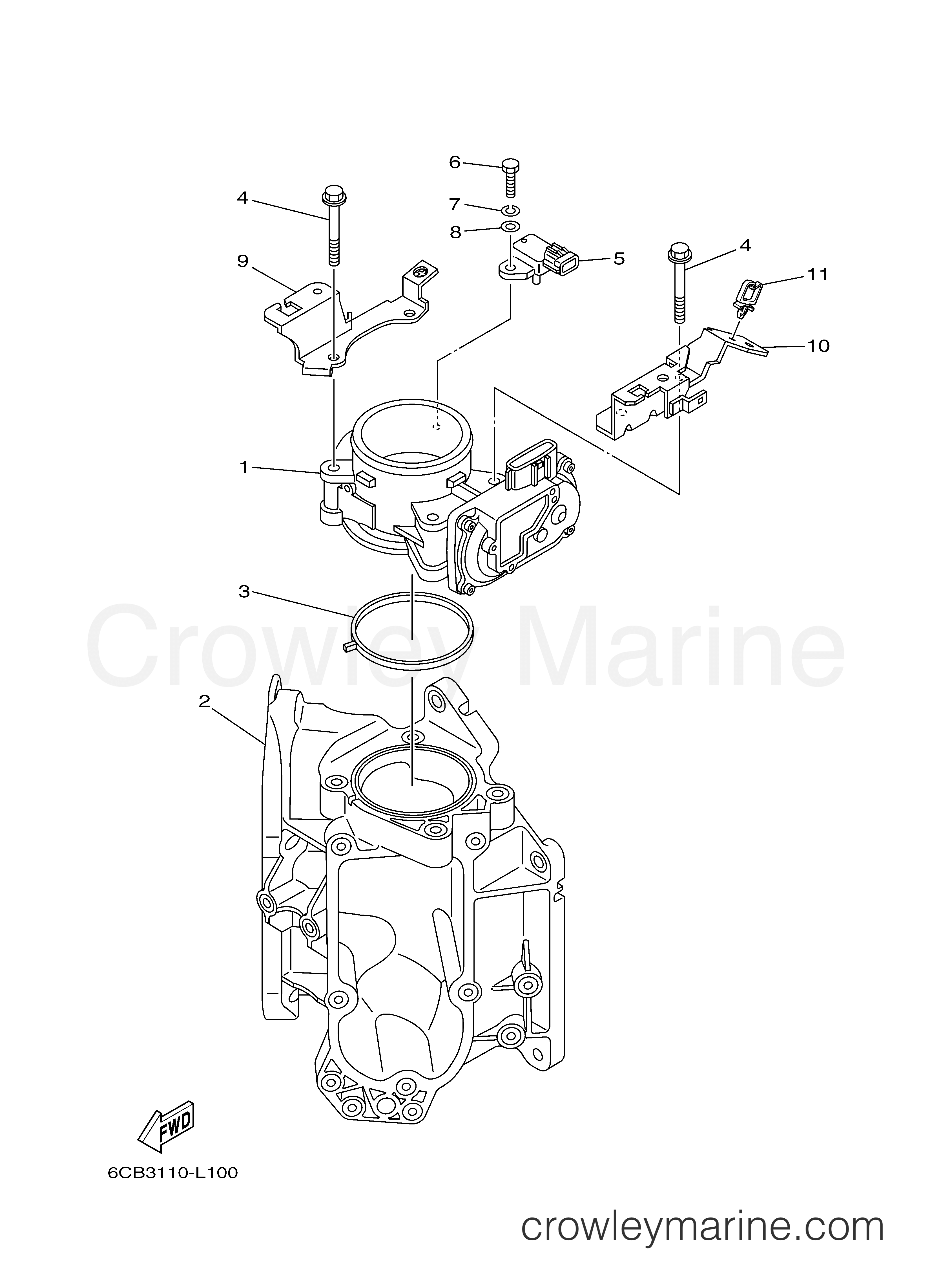 Yamaha Motors F250XCA - THROTTLE BODY ASSY 1