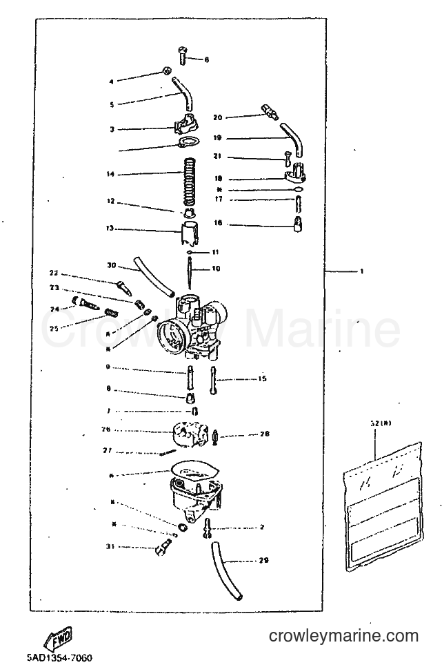 1999 Scooter YN50 - YN50 (5BW2) [010] - CARBURETOR