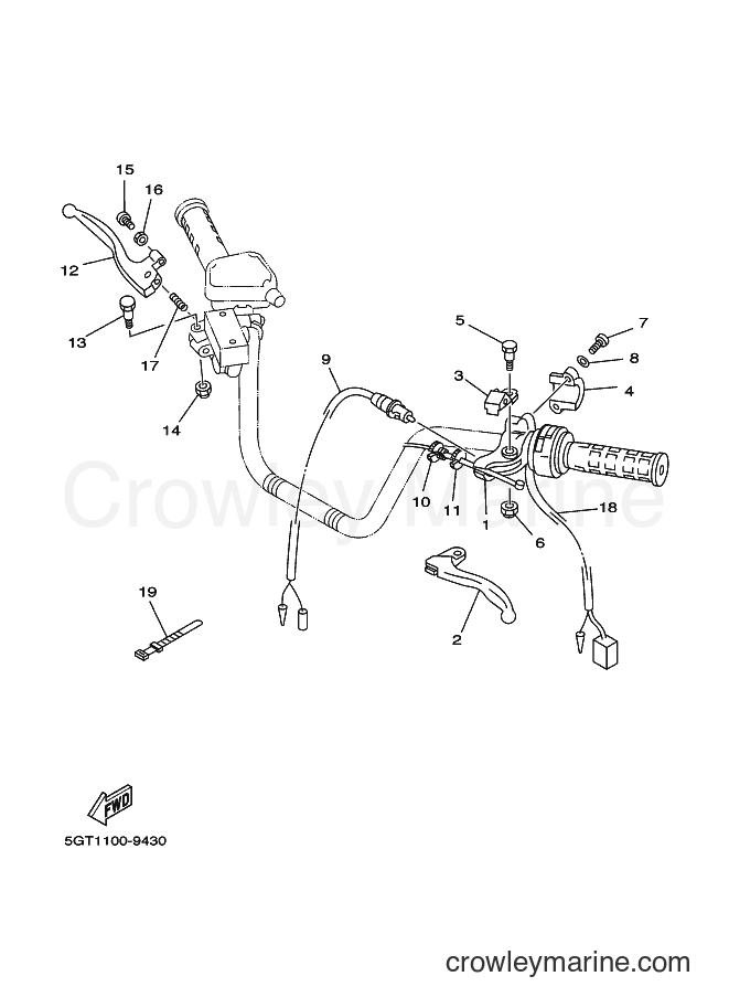 1999 ATV YFM600FWA - YFM600FWA (5GT3) [010] - HANDLE SWITCH & LEVER