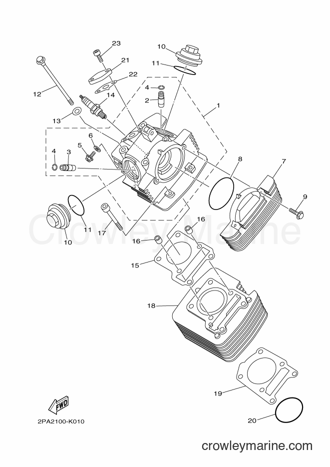 2012 ATV YFM125R - YFM125R (2PA5) [010] - CYLINDER HEAD