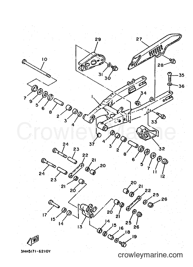 1996 Dirt Bike DT200R - DT200R (3MH5) [010] - REAR ARM