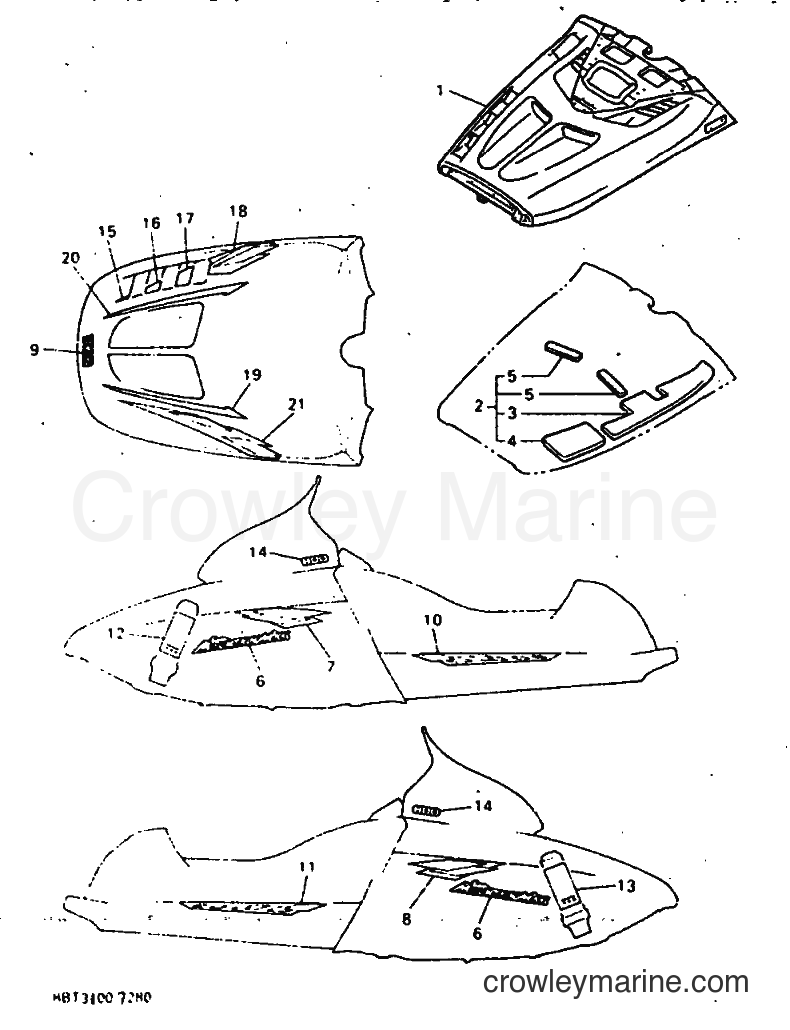 1997 Snowmobile VX800ST - VX800ST (8BT3) [020] - SHROUD & EMBLEM