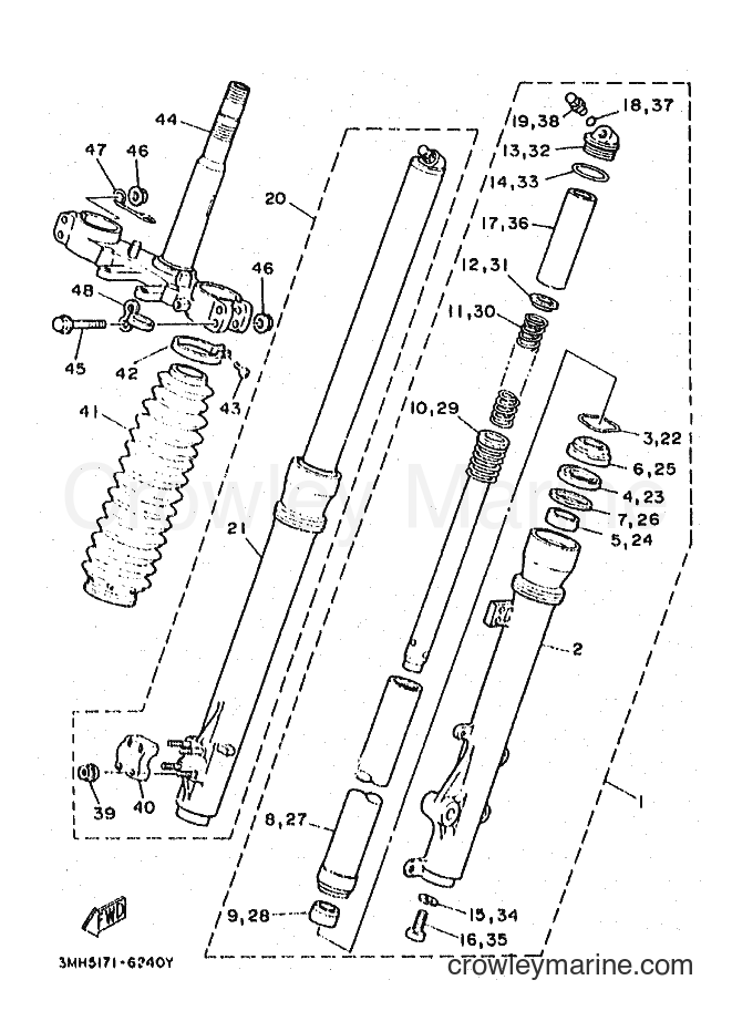 1996 Dirt Bike DT200R - DT200R (3MH5) [010] - FRONT FORK