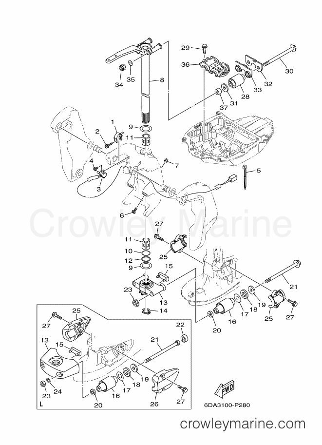 Yamaha Motors F200LB-2015 (6DA3) [030] - BRACKET 2