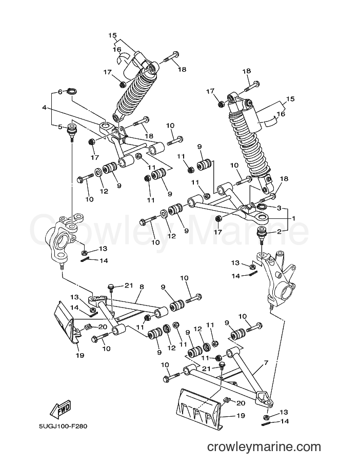 2007 ATV YXR660F - YXR660F (5UGV) [010] - FRONT SUSPENSION & WHEEL