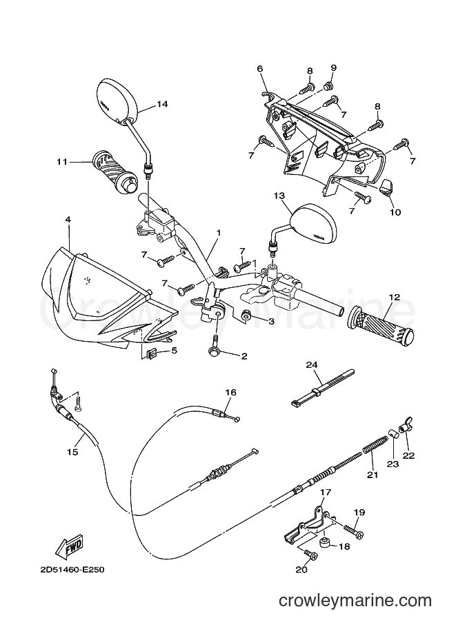 Yamaha Motors AT115C (2D51) [010] - STEERING HANDLE & CABLE
