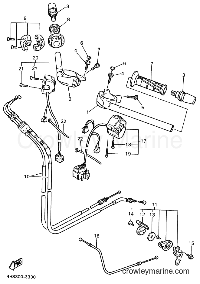 1996 Sport Bike YZF750SP - YZF750SP (4HS7) [040] - STEERING HANDLE & CABLE