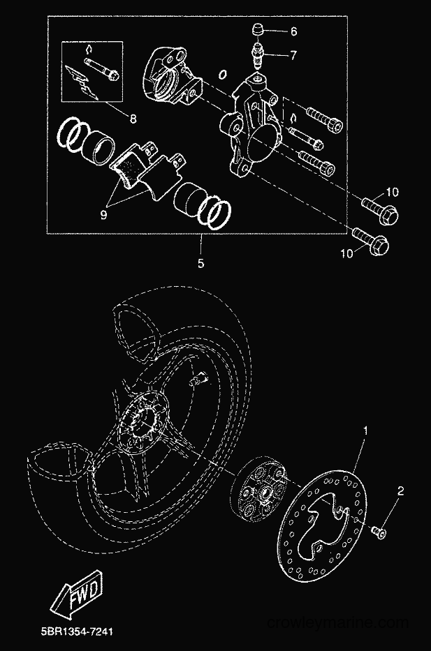 2000 Scooter YQ50 - YQ50 (5HEG) [010] - REAR BRAKE CALIPER
