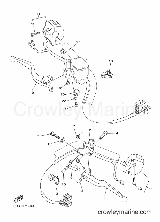 Yamaha Motors XVS1300A (3D8U) [010] - HANDLE SWITCH & LEVER