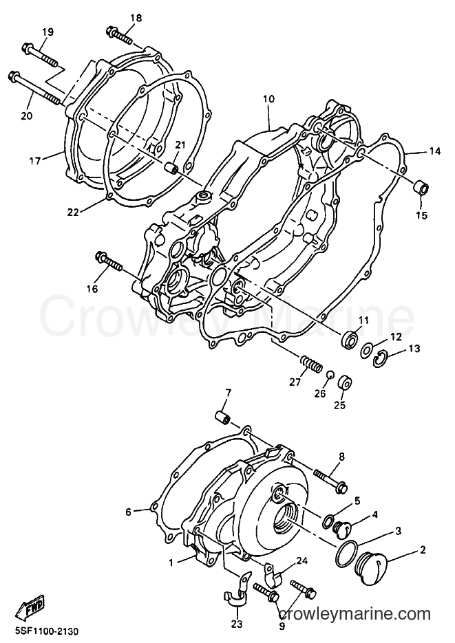 2002 Dirt Bike YZ426F - YZ426F (5SF2) [020] - CRANKCASE COVER 1