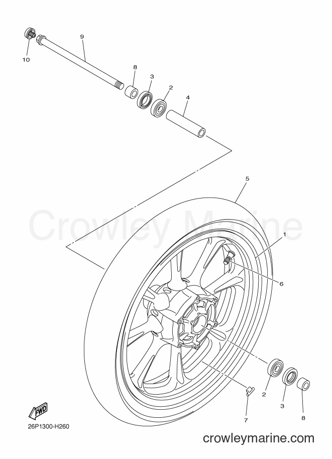 Yamaha Motors XVS950A (26P2) [010] - FRONT WHEEL