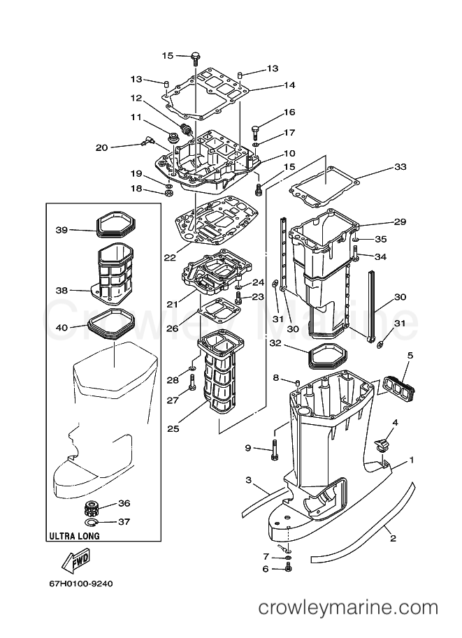 Yamaha Motors Z200TXR (68F) [040] - UPPER CASING