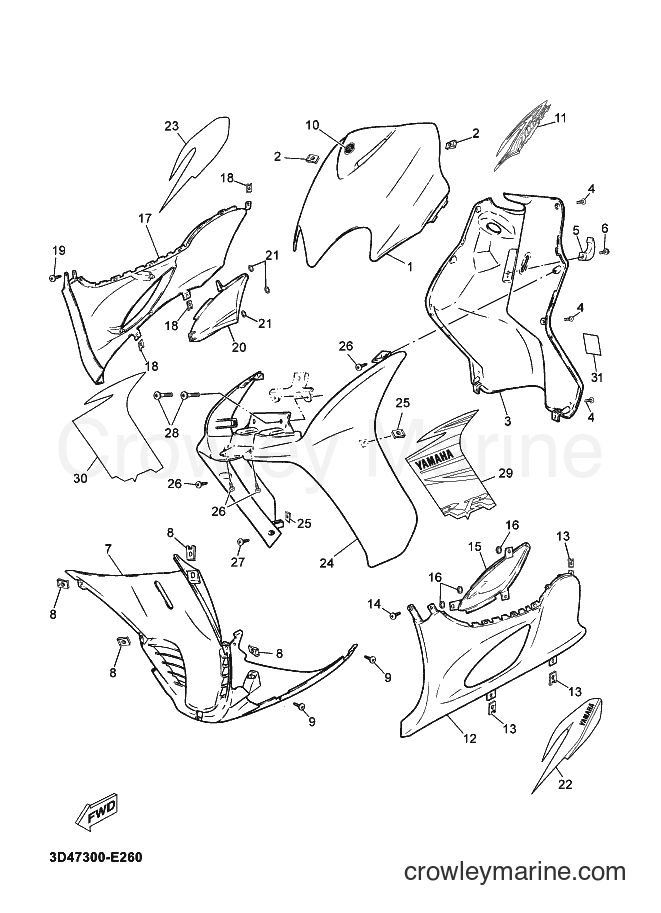 Yamaha Motors CS50Z (3D47) [050] - LEG SHIELD